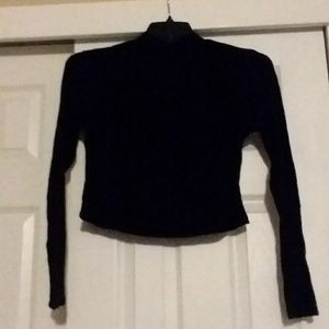 Mock neck black crop top